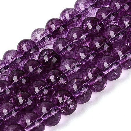 Crackle Transparent Glass Beads Strands GLAA-N074-02B-12-1