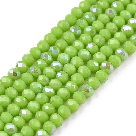Electroplate Opaque Solid Color Glass Beads Strands LS-EGLA-A044-P1mm-L30-1