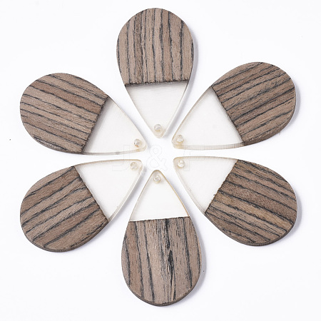 Resin & Walnut Wood Pendants RESI-T035-14-1