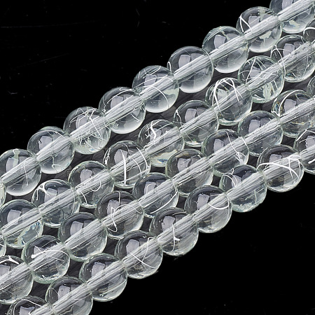 Drawbench Transparent Glass Beads Strands GLAD-Q012-8mm-04-1