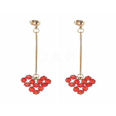 Brass Dangle Stud Earrings X1-EJEW-TA00002-1