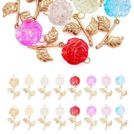 16Pcs 8Styles Transparent Acrylic Pendants PALLOY-TA00122-1