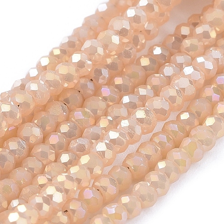 Electroplate Glass Beads Strands GLAA-F079-FR11-1
