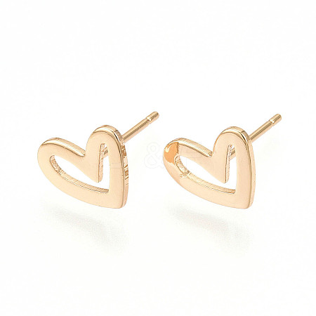 Brass Stud Earrings X-KK-S348-123-1