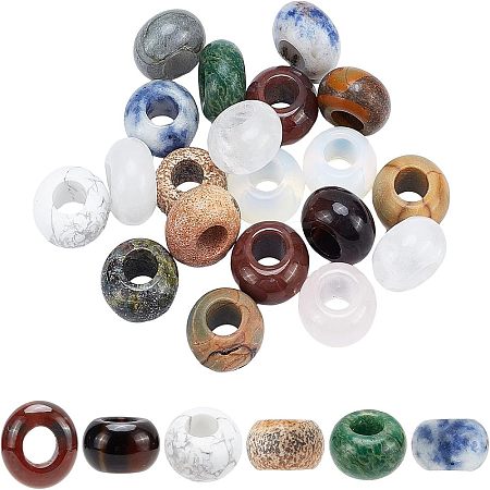  Natural Gemstone European Large Hole Beads G-NB0003-72C-05-1