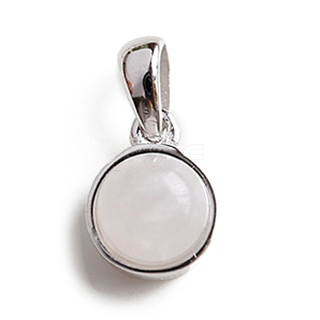 Natural Rose Quartz Half Round Charms G-NH0001-12I-1