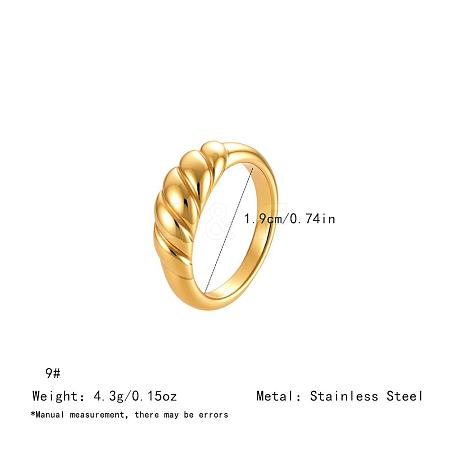 Irregular 304 Stainless Steel Finger Rings for Women SA8524-8-1