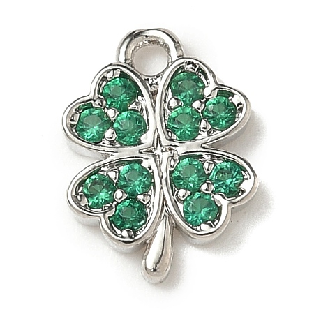 Brass Micro Pave Cubic Zirconia Charms X-KK-I276-44P-1