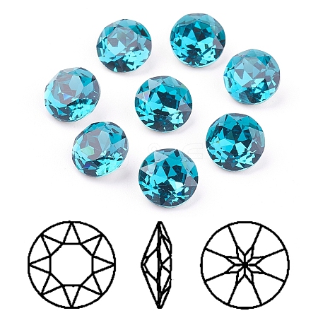 Pointed Back & Back Plated K9 Glass Rhinestone Cabochons RGLA-J012-10mm-379-1