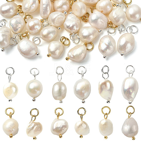 12Pcs 2 Colors Grade B Natural Cultured Freshwater Pearl Charms FIND-YW0004-29-1
