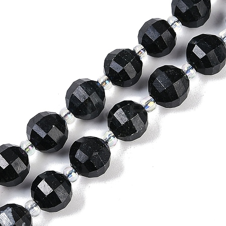 Natural Black Jade Beads Strands G-G182-B27-03-1