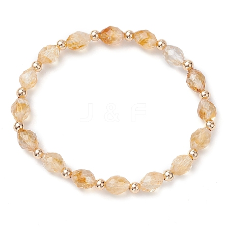 Natural Citrine Beads Bracelets BJEW-JB11223-1