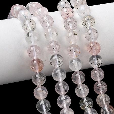 Natural Mica Quartz(Quartz with Mica Inclusions) Round Beads Strands G-C270-B03-8mm-1