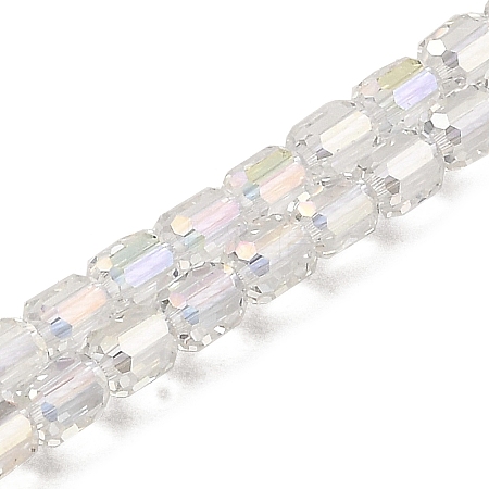 Electroplate Transparent Glass Beads Strands GLAA-C029-02A-09-1