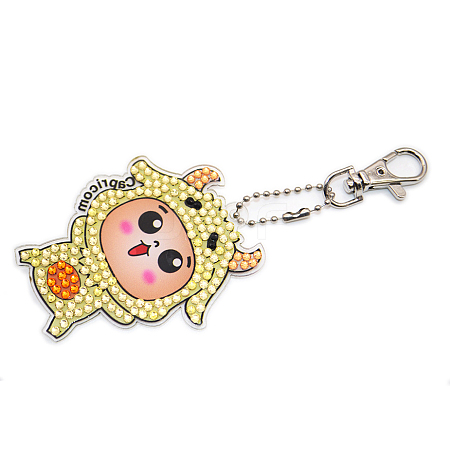 DIY Constellations Pattern Cartoon Keychain Diamond Painting Kits ZODI-PW0001-107J-1