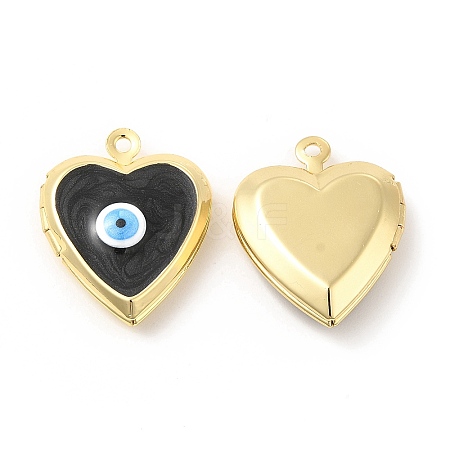 Brass Enamel Locket Pendants KK-E075-05G-02-1