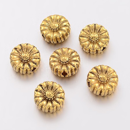 Tibetan Style Alloy Flower Beads X-TIBEP-GC190-AG-NR-1