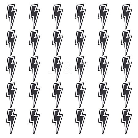 30Pcs Lightning Bolt Polyester Computerized Embroidery Iron on Patches PATC-HY0001-64-1