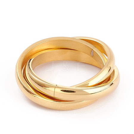 Ion Plating(IP) Unisex 304 Stainless Steel Finger Rings RJEW-K233-06C-G-1