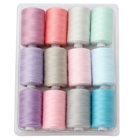 12 Colors Polyester Sewing Thread PW-WGD975A-03-1