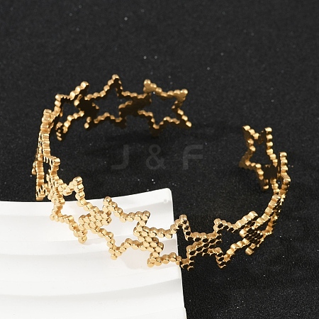 304 Stainless Steel Cuff Bangles for Women BJEW-U045-03G-1