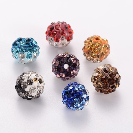 Polymer Clay Disco Ball Beads X-RB-E502-M-1