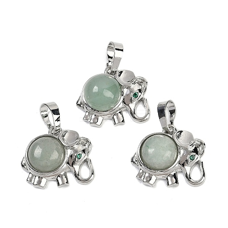 Natural Green Aventurine Pendants G-I374-A-P11-1