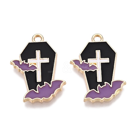 Halloween Theme Rack Plating Alloy Enamel Pendants ENAM-N056-357A-1