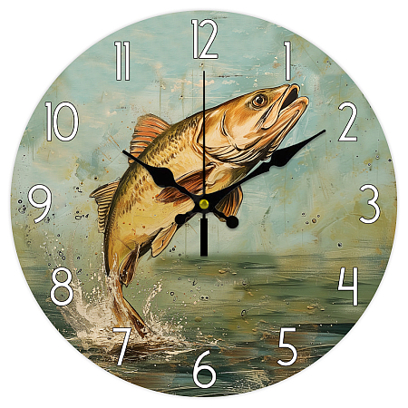 MDF Printed Wall Clock HJEW-WH0058-014-1