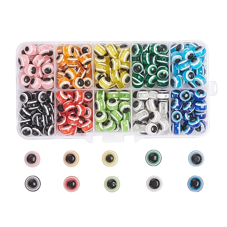 250Pcs 10 Colors Resin Beads RESI-YW0001-05-1