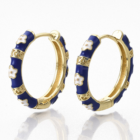 Brass Huggie Hoop Earrings EJEW-S209-09B-1