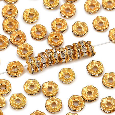 Iron Crystal Rhinestone Spacer Beads RB-A008-6MM-G-1