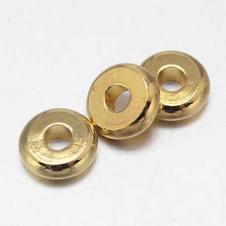 Flat Round Brass Spacer Beads KK-L106B-01G-1