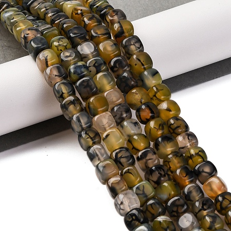 Natural Dragon Veins Agate Beads Strands G-G177-E11-01-1