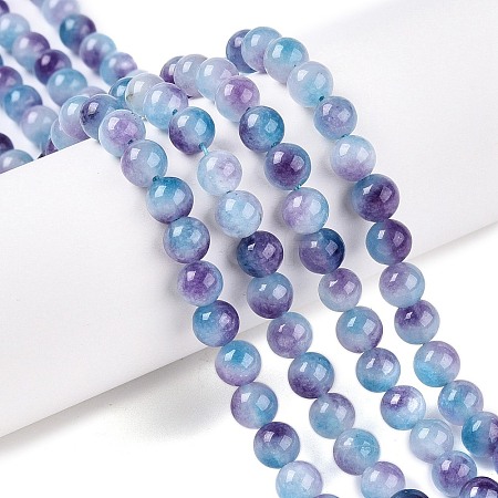 Dyed Natural White Jade Beads Strands X-G-T138-6mm-210-6-1