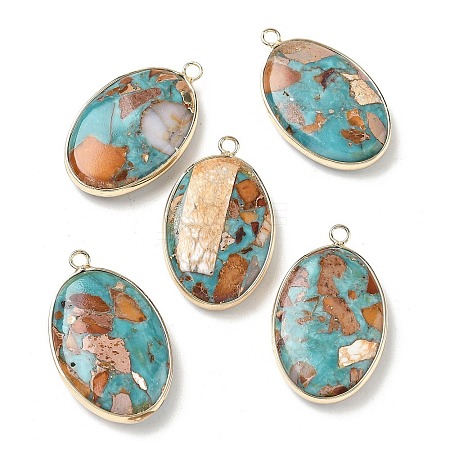 Dyed Synthetic Imperial Jasper Pendants G-D337-03C-G-1
