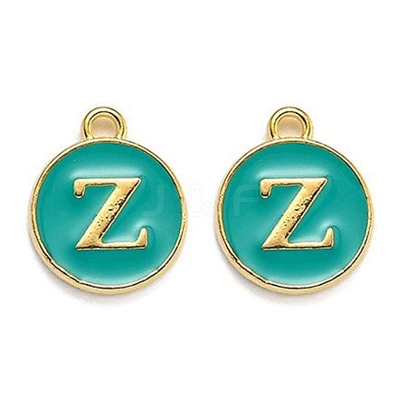 Golden Plated Alloy Enamel Charms X-ENAM-Q437-15Z-1