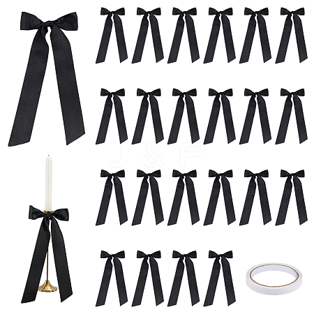 8Pcs Polyester Single Face Satin Ribbon Candle Holder Decoration HJEW-PH02149-1