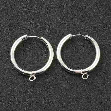 201 Stainless Steel Huggie Hoop Earring Findings STAS-P283-01M-S-1