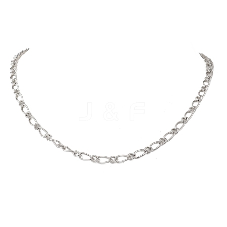 5MM 304 Stainless Steel Figaro Chain Necklaces for Women NJEW-JN05629-1