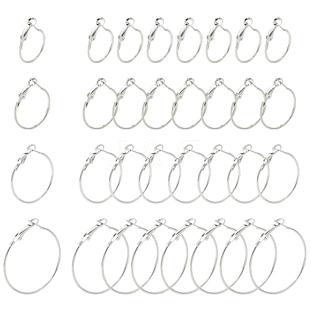 32Pcs 4 Styles Iron Huggie Hoop Earring Findings IFIN-FS0001-49B-1