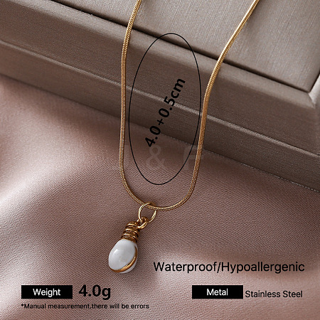 Vintage 304 Stainless Steel Light Bulb Pendant Necklaces for Women HM0119-4-1