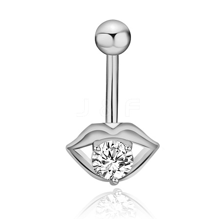 Clear Cubic Zirconia Belly Button Rings WG9960A-22-1