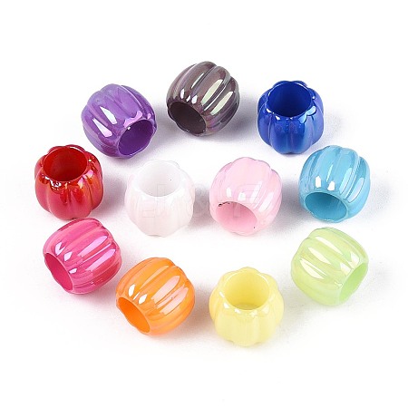 Pearlized UV Plating Opaque Acrylic European Beads SACR-T017-64M-1
