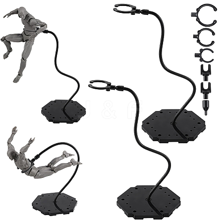 2 Bags 2 Styles Adjustable Plastic Action Figure Display Holders ODIS-WR0001-23B-1