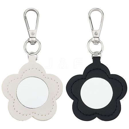 2Pcs 2 Colors PU Leather Pendant Decorations HJEW-CL0001-16A-1