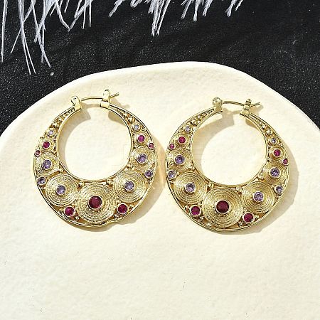 Brass Hoop Earrings EJEW-Z086-07G-1