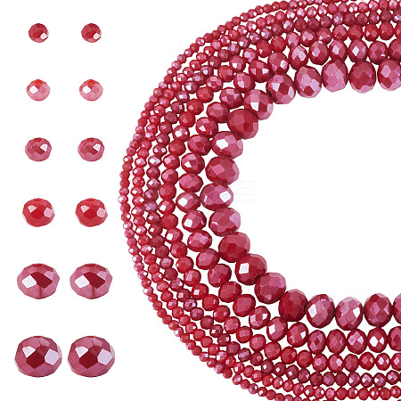 6 Strands 6 Styles Electroplate Glass Beads Strands EGLA-TADJ0001-02A-1