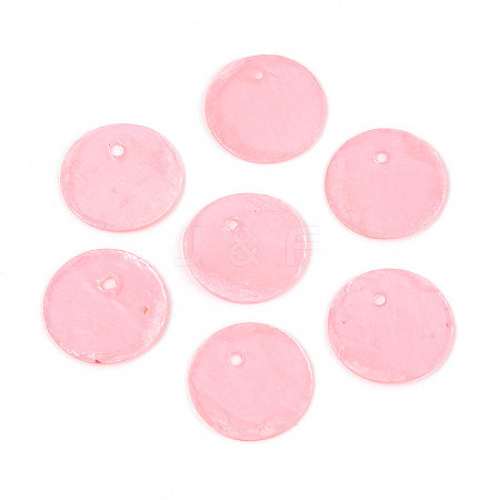 Spray Painted Natural Capiz Shell Disc Charms BSHE-T014-02A-1