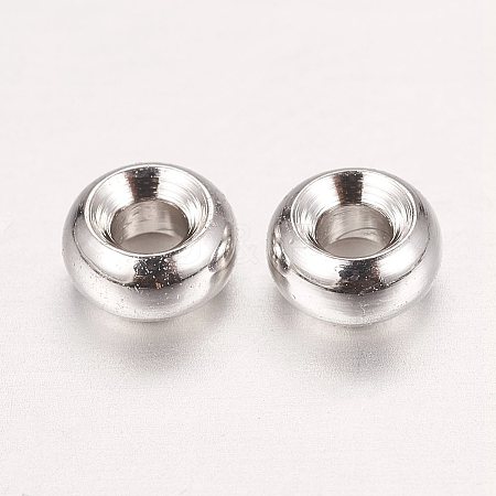 Real Platinum Plated Brass Spacer Beads X-KK-E702-34P-NF-1